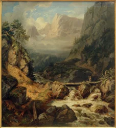Le ruisseau forestier près de Hallstatt